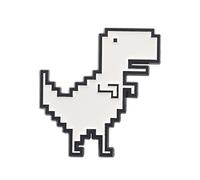 Broche en forme de dinosaure rétro pixel géométrique blanc en alliage élégant accessoires de costume adorable badge animal de dessin animé en émail