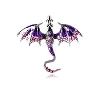 Broche en forme de dragon avec strass - Style vintage - Sans danger pour les animaux