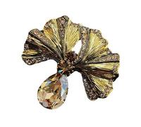 Broche en forme de feuille de gingko pour vêtements, bijoux, bel accessoire, épingle à plantes, insigne en alliage texturé pour les amateurs de plantes, ginkgo vintage, taille unique, Comme décrit