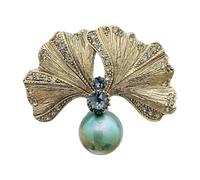 Broche en forme de feuille de gingko pour vêtements, bijoux, bel accessoire, insigne de plante en alliage, texture pour les amateurs de plantes, broche ginkgo, taille unique, Comme décrit