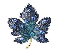 Broche en forme de feuille d'érable avec strass pour femme et homme - Tendance - Cristal délicat - Pour mariage, fête d'automne, accessoires de robe - Bijoux cadeau de Noël, d'anniversaire, festival