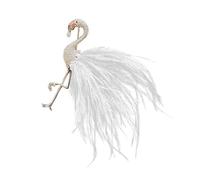 Broche en forme de flamant rose plaqué or avec zircon réaliste à plumes pour accessoires de tenue élégants, taille unique, Comme décrit