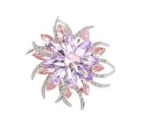 Broche en forme de fleur à deux niveaux avec strass marquise et motifs floraux pour les occasions spéciales Style vintage Broche en alliage, taille unique, Comme décrit