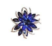 Broche en forme de fleur à deux niveaux avec strass marquise et motifs floraux pour les occasions spéciales Style vintage Broche en alliage, taille unique, Comme décrit