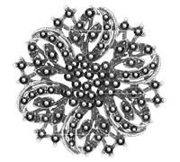 Broche en forme de fleur avec cristaux autrichiens - Superbe broche vintage - Grande rose florale - Cadeau idéal pour Noël, les mères, un anniversaire, Cristal, cristaux