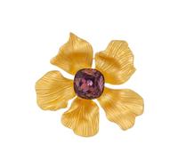 Broche en forme de fleur de camélia européen et américain pour femme, accessoire de poitrine pour fête, rendez-vous au quotidien, Pierre Verre Pierre Émail Verre, Zircone cubique Agate Obsidienne