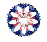 Broche en forme de fleur de gloire du matin bleue, perle artificielle, accessoires pour vêtements pour femmes