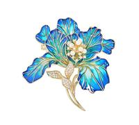 Broche en forme de fleur de pivoine avec finition solide et perles - Pour bal, banquet, soirée, fête - Couleur vive - Fabriquée à la main, taille unique, Comme décrit