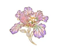 Broche en forme de fleur de pivoine avec finition solide et perles - Pour bal, banquet, soirée, fête - Couleur vive - Fabriquée à la main, taille unique, Comme décrit