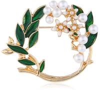 Broche en forme de fleur en forme de diamant en émail pour femme - Délicate pour fête de mariage - Bijoux - Accessoires de costume