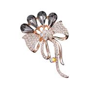 Broche en forme de fleur en strass d'inspiration vintage - Accessoire de broche multifonction pour robes de soirée, taille unique, Comme décrit