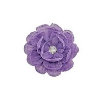 Broche en forme de fleur faite à la main en tissu de 7 cm avec strass au centre - Épinglette florale de camélia mignonne et pince à cheveux pour femmes et filles - Idéale pour les mariages, les fêtes