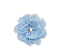 Broche en forme de fleur faite à la main en tissu de 7 cm avec strass au centre - Épinglette florale de camélia mignonne et pince à cheveux pour femmes et filles - Idéale pour les mariages, les fêtes