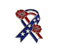 Broche en forme de fleur patriotique à fermoir sécurisé en alliage pour le jour de l'indépendance pour les lieux bondés lors des festivités, One Size, Comme décrit