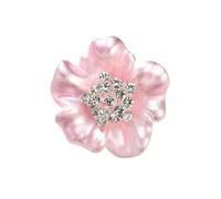 Broche en forme de fleur peinte par pulvérisation - Accessoire simple - Pour bureau, fête, rendez-vous au quotidien, Pierre Verre Pierre Émail Verre, Zircone cubique Agate Obsidienne