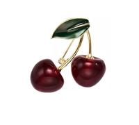 Broche en forme de fruits avec strass pour femme, rouge, pomme, cerise, fraise, banane, cerise, broche pour chapeau, sac, costume, cravate, bijoux de fruits, Medium, Métal, Zircon cubique