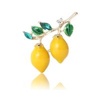 Broche en forme de fruits avec strass pour femme, rouge, pomme, cerise, fraise, banane, cerise, broche pour chapeau, sac, costume, cravate, bijoux de fruits, Medium, Métal, Zircon cubique