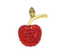 Broche en forme de fruits avec strass pour femme, rouge, pomme, cerise, fraise, banane, cerise, broche pour chapeau, sac, costume, cravate, bijoux de fruits, Medium, Métal, Zircon cubique