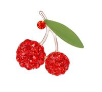 Broche en forme de fruits avec strass pour femme, rouge, pomme, cerise, fraise, banane, cerise, broche pour chapeau, sac, costume, cravate, bijoux de fruits, Medium, Métal, Zircon cubique