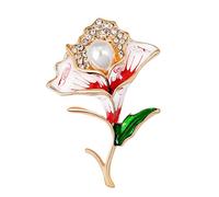 Broche en forme de gloire du matin rouge et violet avec strass et accessoires pour vêtements