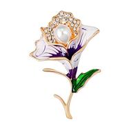 Broche en forme de gloire du matin rouge et violet avec strass et accessoires pour vêtements