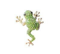 Broche en forme de grenouille avec strass - Accessoire élégant pour femme - Accessoire pour manteau, robe - Broche grenouille verte scintillante pour les occasions, taille unique, Comme décrit