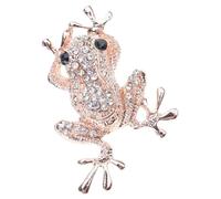 Broche en forme de grenouille avec strass - Accessoire élégant pour manteau robe - Strass étincelants - Accessoire de manteau, One Size, Comme décrit