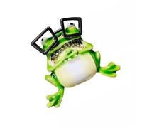 Broche en forme de grenouille en cristal - Style vintage - Pour un usage quotidien, un campus, un événement, des lunettes, des grenouilles