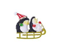 Broche en forme de hérisson pour femme et fille - Vert et rouge - Décoration de Noël - Cadeau de fête du Nouvel An, Métal, Sans pierre précieuse
