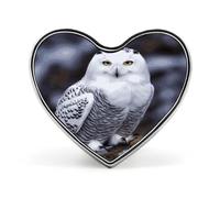 Broche en forme de hibou arctique en forme de cœur en alliage d'aluminium - Broche tendance exquise pour robe, chapeau, sac, costume, cravate, accessoires de mariage, bijoux, cadeau, épinglettes en