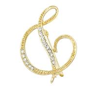 Broche en forme de lettre de l'alphabet dorée avec initiales - Broche en strass avec initiale - Pour filles et femmes Holdes
