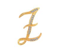 Broche en forme de lettre de l'alphabet en cristal, 26 lettres de l'alphabet et strass pour collier, artisanat, bijoux, cadeaux d'anniversaire pour femme et homme, Métal, Pierre précieuse