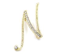 Broche en forme de lettre de l'alphabet en cristal, 26 lettres de l'alphabet et strass pour collier, artisanat, bijoux, cadeaux d'anniversaire pour femme et homme, Métal, Pierre précieuse