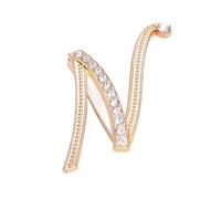Broche en forme de lettre de l'alphabet en cristal, 26 lettres de l'alphabet et strass pour collier, artisanat, bijoux, cadeaux d'anniversaire pour femme et homme, Métal, Pierre précieuse