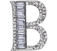 Broche en forme de lettre de l'alphabet en cristal, 26 lettres de l'alphabet et strass pour colliers, loisirs créatifs, bijoux, cadeaux d'anniversaire pour femme, Métal, Diamant d'eau