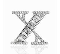 Broche en forme de lettre de l'alphabet en cristal, 26 lettres de l'alphabet et strass pour colliers, loisirs créatifs, bijoux, cadeaux d'anniversaire pour femme, Métal, Diamant d'eau