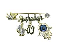 Broche en forme de lettre élégante en alliage - Design culturel unique pour une tenue élégante - Broche polyvalente, One Size, Comme décrit
