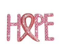 Broche en forme de lettres de sensibilisation au cancer du sein avec diamants étincelants pour femme, accessoire de mode, One Size, Comme décrit