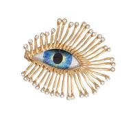Broche en forme de mauvais œil avec longs cils et strass étincelants pour accessoires de mode gothique, taille unique, Comme décrit
