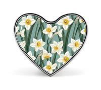 Broche en forme de narcisse, insigne en forme de cœur, bouton, cravate, revers, sac à dos, décoration pour femmes et hommes