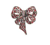 Broche en forme de nœud en strass pour femme - Broche en ruban de cristal unique - Rose bleue délicate - Nœud en ruban étincelant - Broche pour vêtements - Cadeau, Grand, Acier allié, Zircone cubique