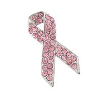 Broche en forme de nœud papillon délicat, en alliage, strass, bijoux de poitrine, sensibilisation au cancer du sein, broche pour femme, Einheitsgröße, comme décrit