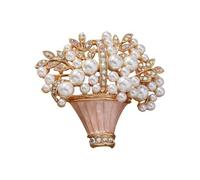 Broche en forme de panier de fleurs d'huile bleue avec épingle sécurisée, accessoire en alliage pour robes, chapeaux ou sacs, broche florale en alliage pour occasions formelles, taille unique, Comme