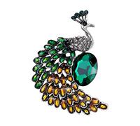 Broche en forme de paon en cristal pour femme - Broches d'animaux - Bijoux tendance
