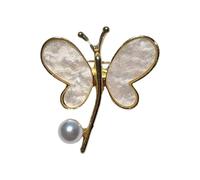 Broche En Forme De Papillon Avec Des Perles Délicates Accentuer Les Gouttes D'eau Modernes Matériaux En Alliage Esthétique Accessoire À La Mode
