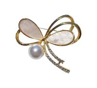 Broche En Forme De Papillon Avec Des Perles Délicates Accentuer Les Termes D'eau Modernes Matériaux En Alliage Esthétique Brooch Pin De Accessoire Tendance