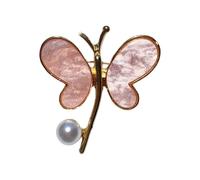 Broche En Forme De Papillon Avec Des Perles Délicates Accentuer Les Termes D'eau Modernes Matériaux En Alliage Esthétique Brooch Pin De Accessoire Tendance
