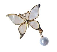 Broche En Forme De Papillon Avec Des Perles Délicates Accentuer Les Termes D'eau Modernes Matériaux En Alliage Esthétique Accessoire À La Mode