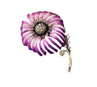 Broche en forme de pissenlit jaune mandarine plaqué or - Accessoire floral vintage inspiré des détails en cristal - Accessoire floral luxueux, One Size, Comme décrit
