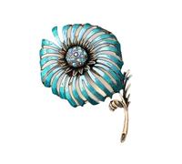 Broche en forme de pissenlit plaqué or antique avec cristal au centre élégant, One Size, Comme décrit